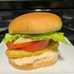Chicken patty with lettuce and tomato